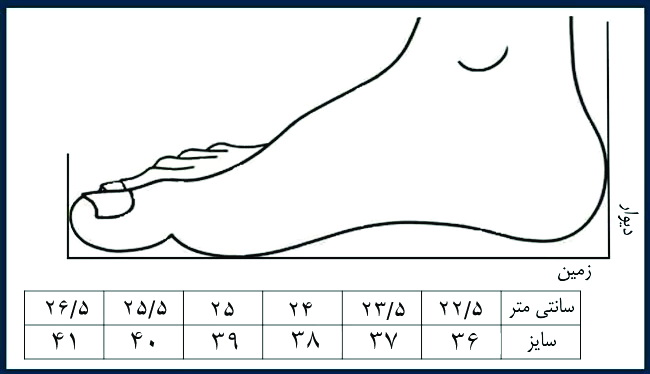 اندازه گیری سایز پا زنانه