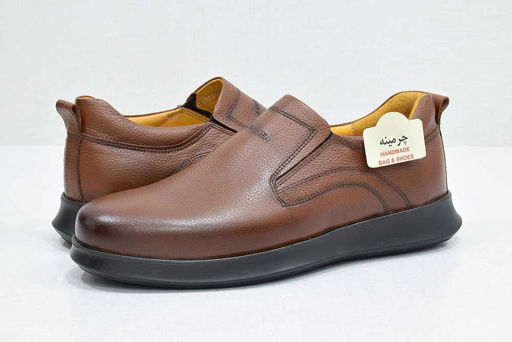 کفش طبی مشکی کد 485h (1) کفش طبی چرم مردانه - image-shoes